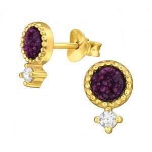 14k Gold Vermeil Purpurite Earrings